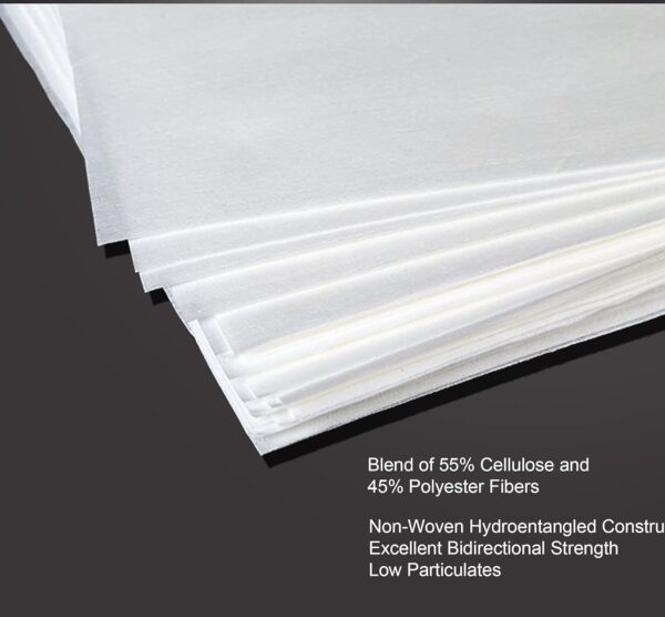 PBSS-Cleanroom Wipes Nonwoven Wipes Cellulose/Polyester Blend (Grade A, 68 Gram) 9" x 9" (Bag of 500 Pcs) for Lab - Image 2
